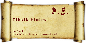 Miksik Elmira névjegykártya